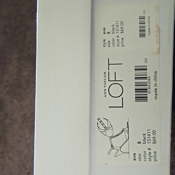 NEW Ann Taylor Loft Black Jewel Open Toe Heels 8 M - Picture 6 of 6